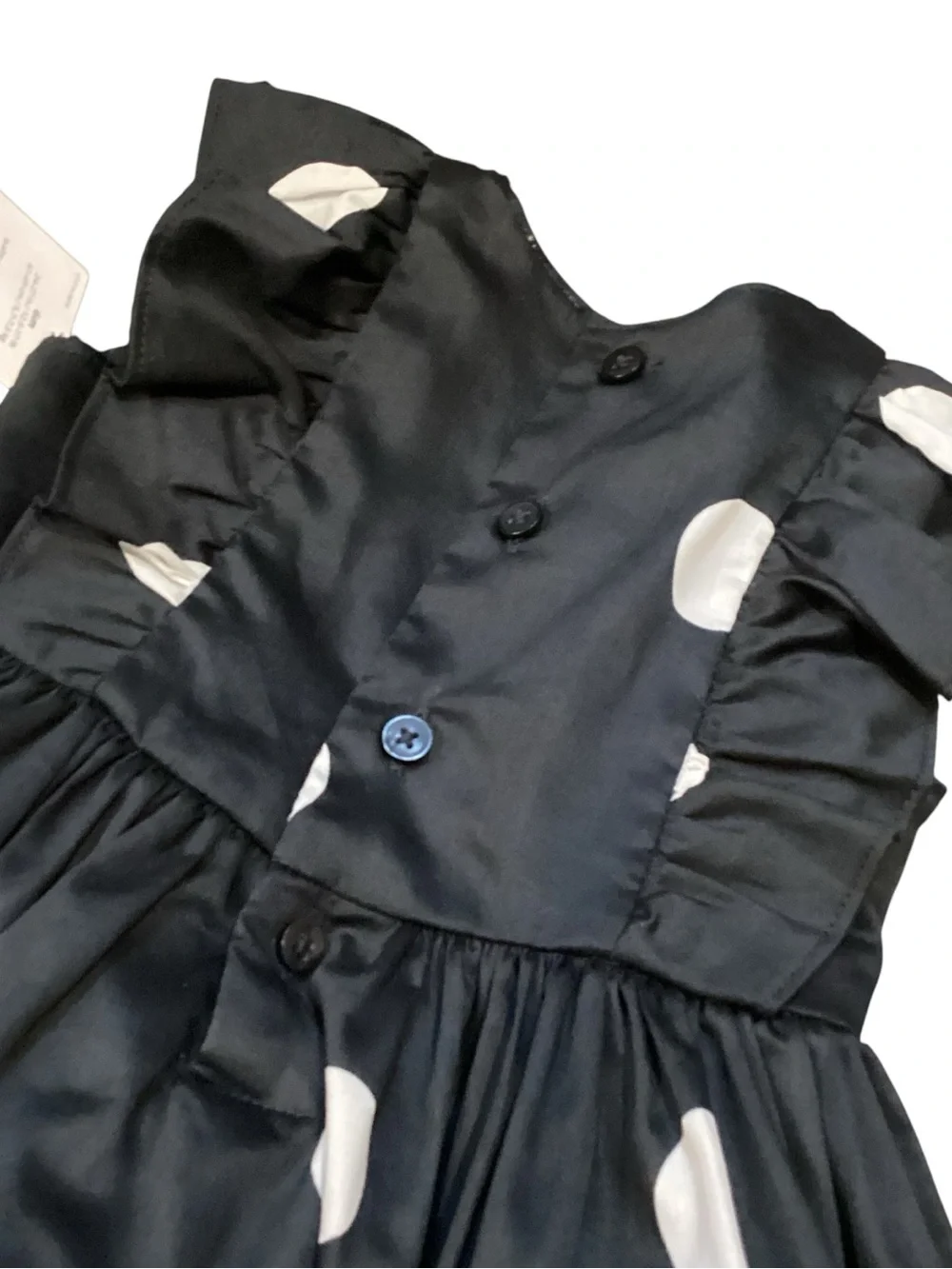 Carter’s Baby‎ Girl Black White Polka Dot Ruffle Sleeve Dress 6M NWT